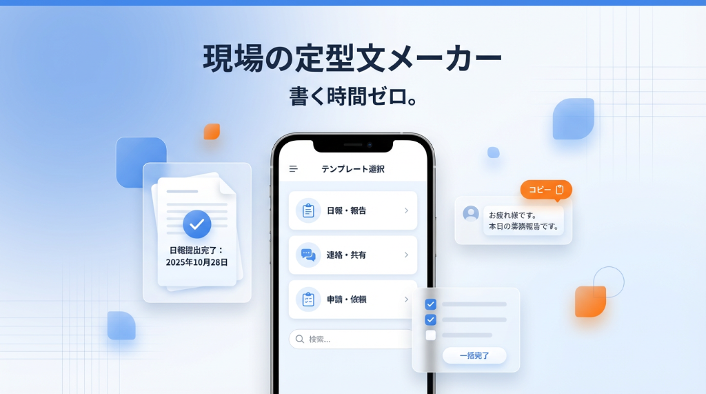 現場の定型文メーカー - テンプレート選択画面